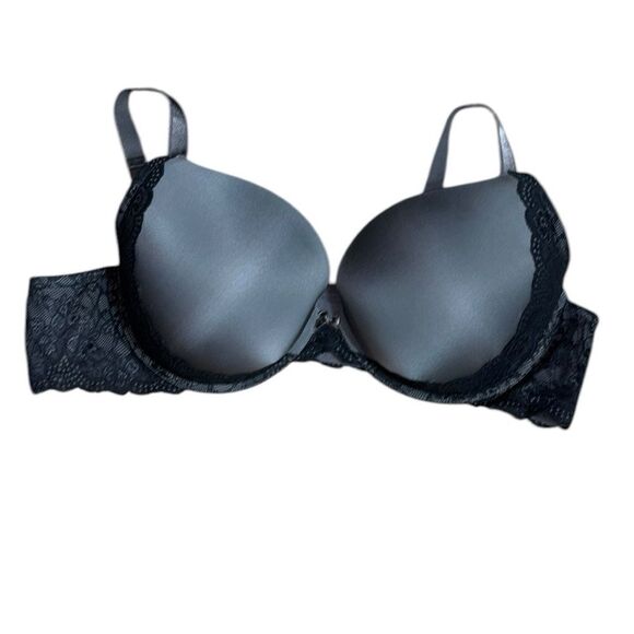Torrid women’s 48c push up plunge bra grey/black lace plus size - Picture 1 of 4